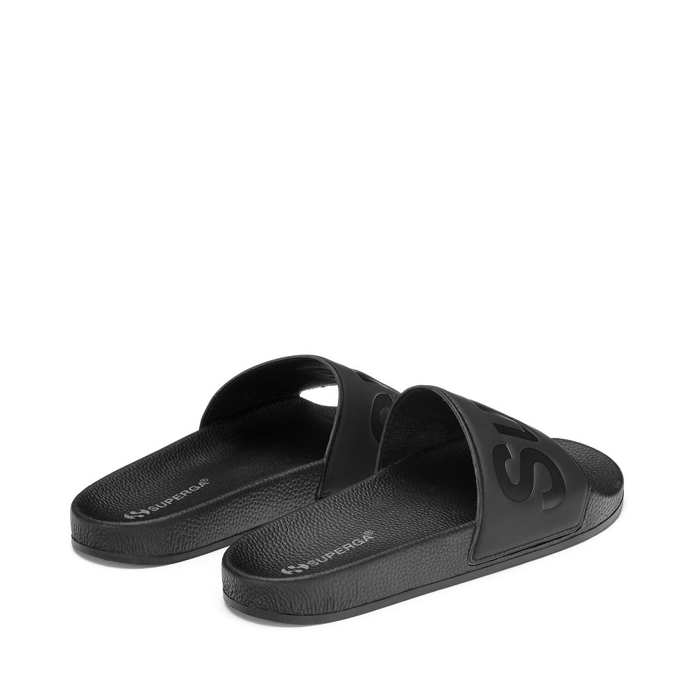 Superga 1908 Slides Polysoft Black Slides - Women's Shoes USA | US3984981